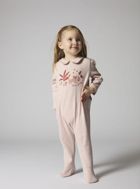 Pink Cotton Sleepsuit