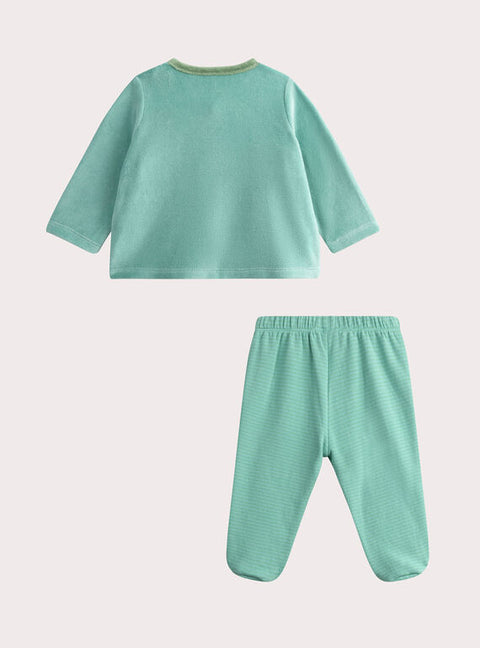 Green Velour Dinosaur Pyjamas