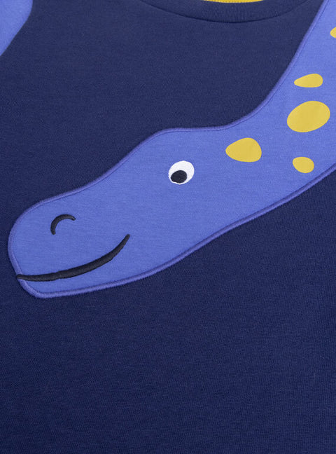 Navy Cotton Fleece Dinosaur Pyjamas