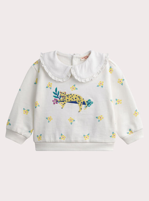 Floral Print Cotton Sweatshirt