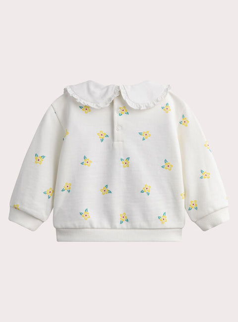 Floral Print Cotton Sweatshirt