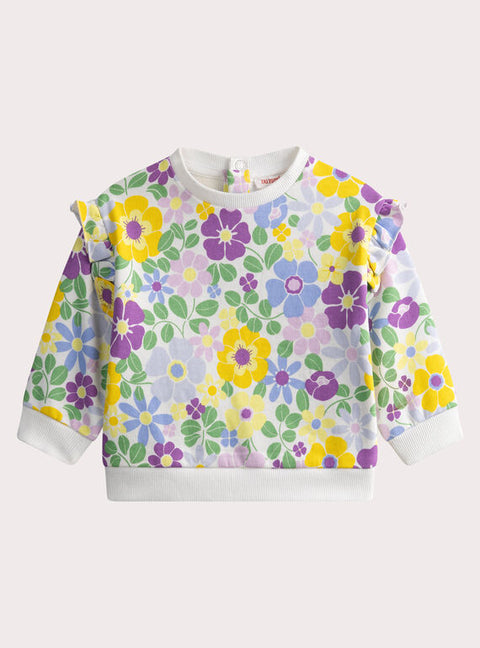 Floral Print Cotton Sweatshirt