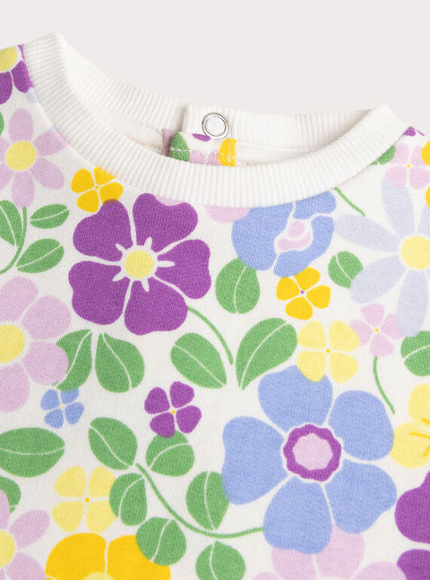 Floral Print Cotton Sweatshirt