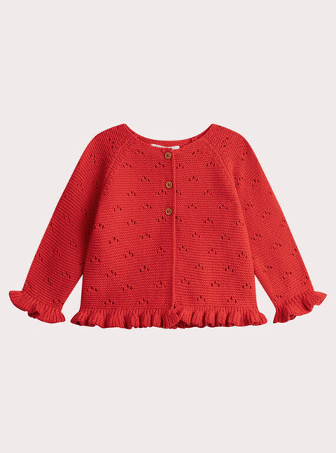 Red Cotton Rich Cardigan