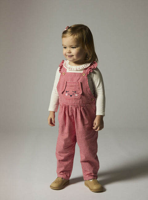 Red Stripe Denim Dungarees