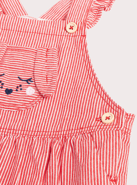 Red Stripe Denim Dungarees