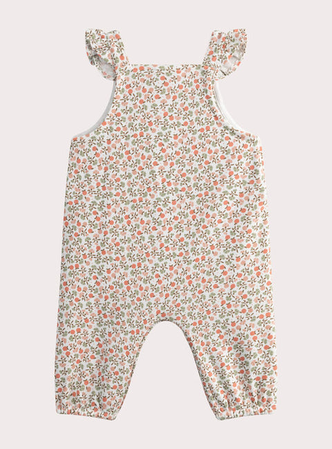 Floral Print Cotton Dungarees