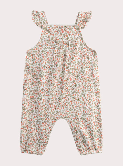 Floral Print Cotton Dungarees