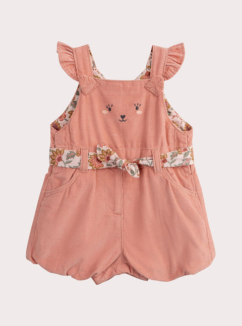 Short Lined Pink Corduroy Dungarees