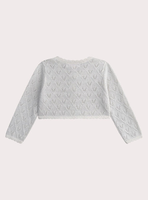 Silver Lurex Thread Cotton Cardigan