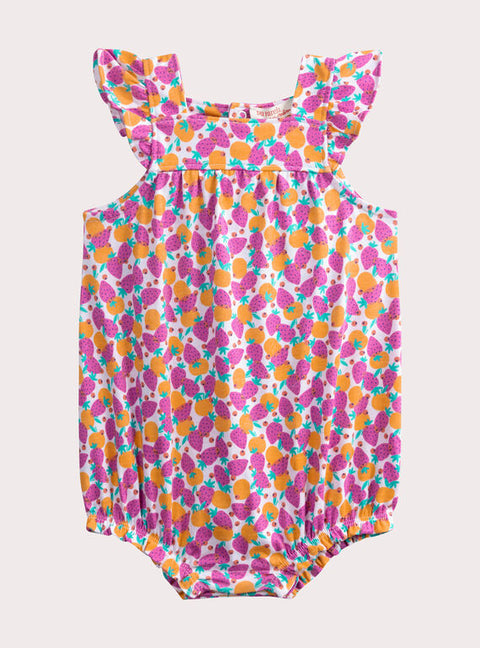 Pink Floral Print Cotton Playsuit