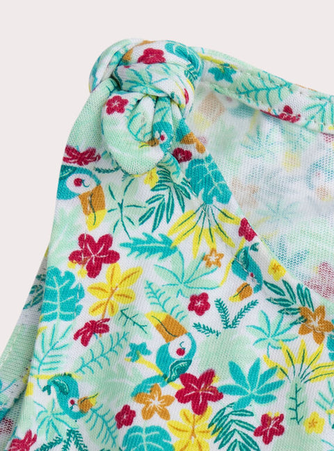 Green Floral Print Jersey Cotton Sundress