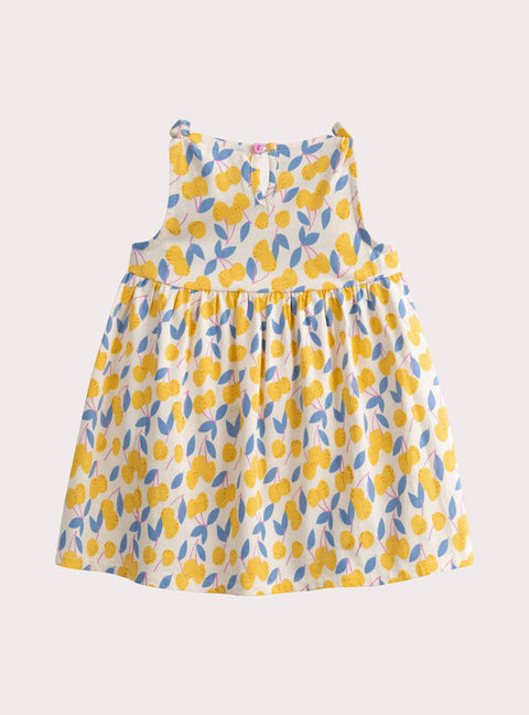 Yellow Lemon Print Jersey Cotton Sundress