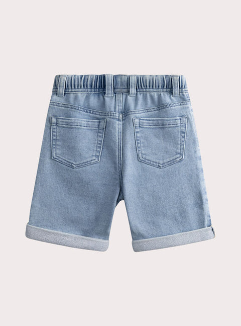 Blue Denim Knit Bermuda Shorts