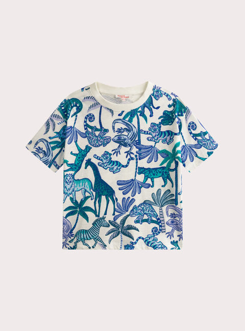 Jungle Print Cotton T-shirt