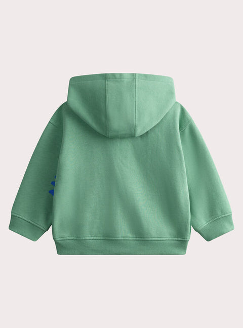 Green Dinosaur Animation Hooded Cotton Rich Sweatshirt