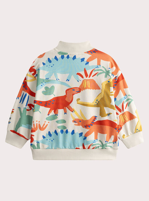 Dinosaur Print Half Zip Sweatshirt