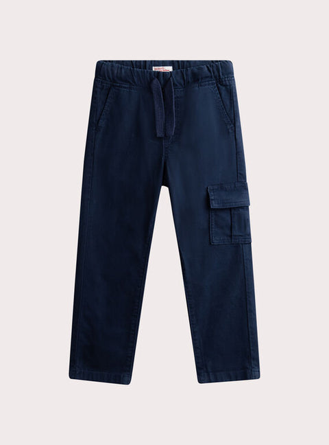 Navy Cotton Cargo Pants