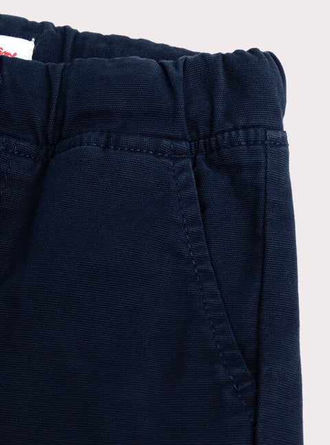 Navy Cotton Cargo Pants