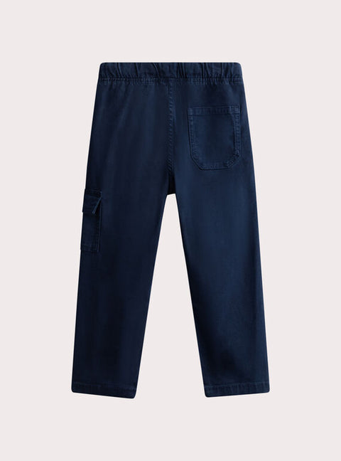 Navy Cotton Cargo Pants