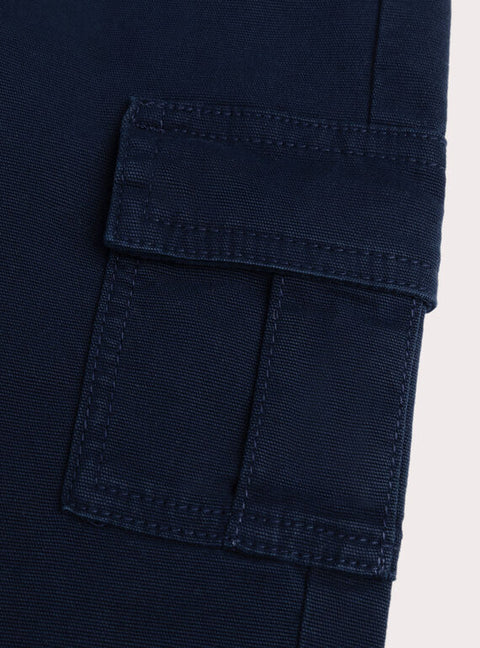 Navy Cotton Cargo Pants