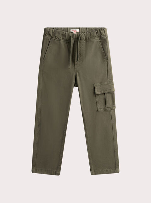 Green Cargo Cotton Trousers