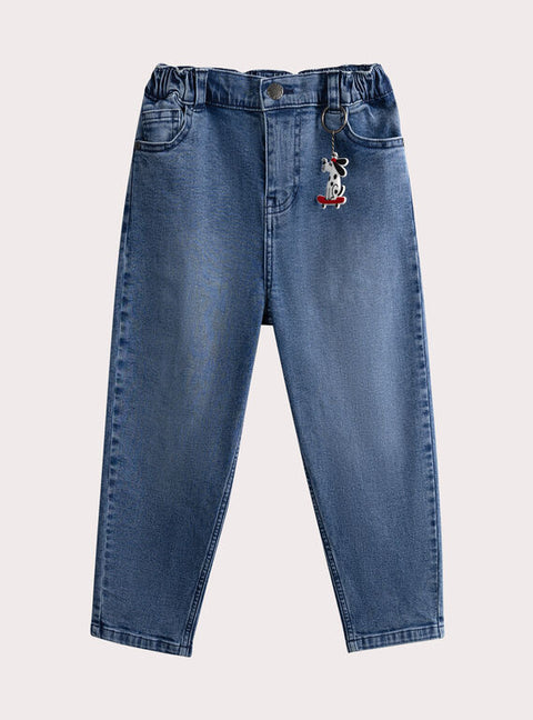 Blue Denim Jeans With Keyring