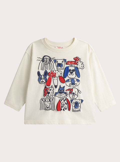 Cotton T-shirt With Dog Print