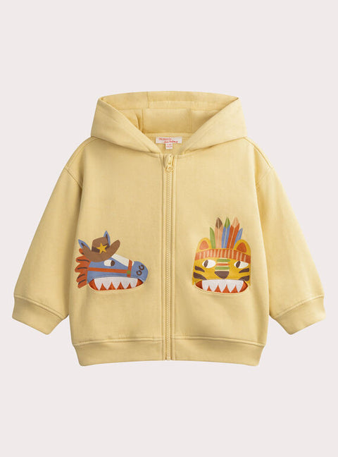 Yellow Cotton Fleece Hoodie