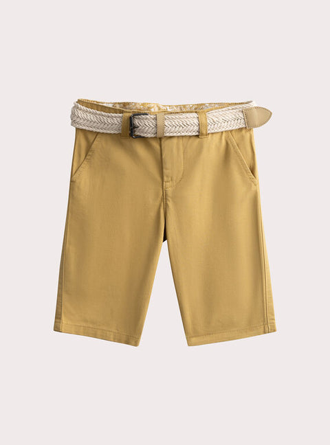 Cotton Bermuda Shorts With Belt