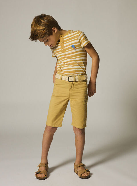 Cotton Bermuda Shorts With Belt