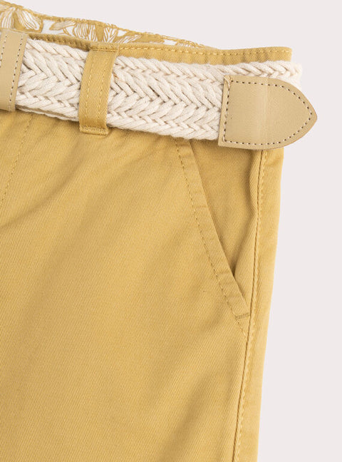 Cotton Bermuda Shorts With Belt