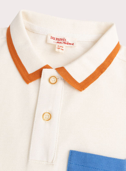 Cream Cotton Pique Polo Shirt