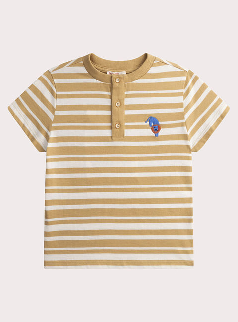 Cream & Mustard Stripe Cotton T-shirt