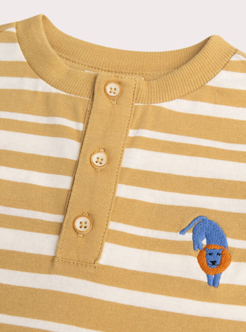 Cream & Mustard Stripe Cotton T-shirt