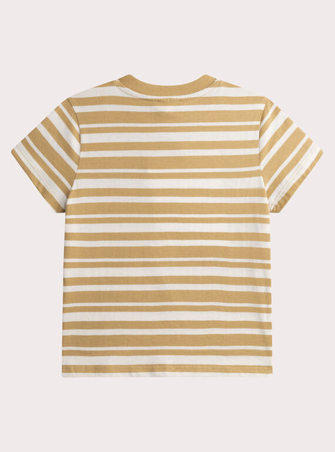 Cream & Mustard Stripe Cotton T-shirt