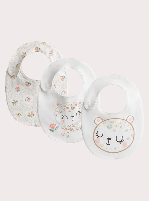 3 Pack Printed Cotton Bibs