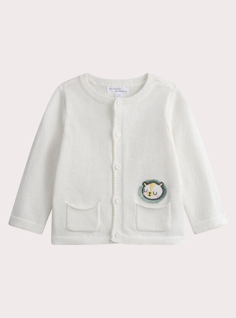 Cream Newborn Cotton Cardigan