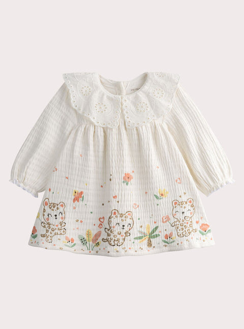 Off White Newborn Cotton Dress