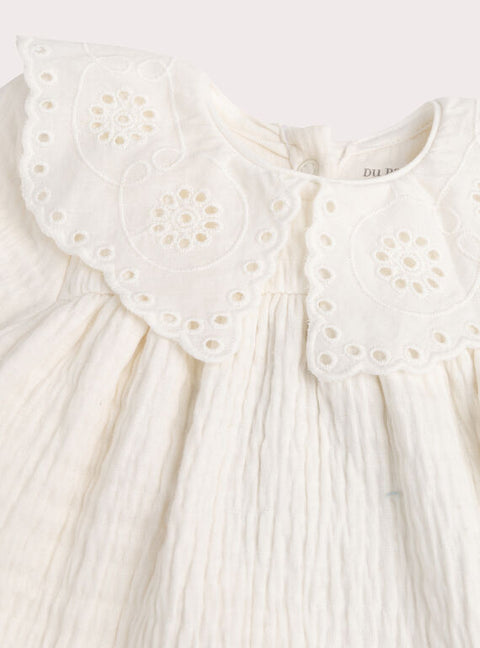 Off White Newborn Cotton Dress