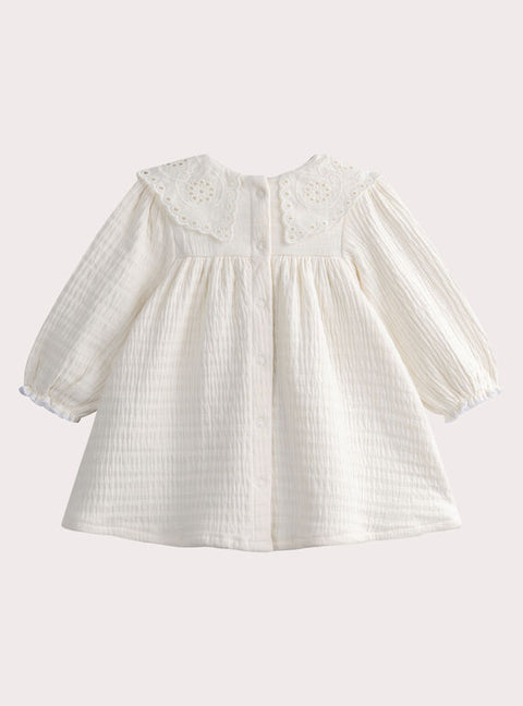 Off White Newborn Cotton Dress