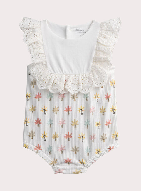 Newborn Cream Pointelle Cotton Playsuit