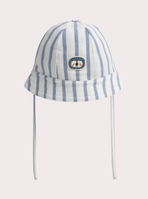 Newborn Blue Stripe Cotton Hat