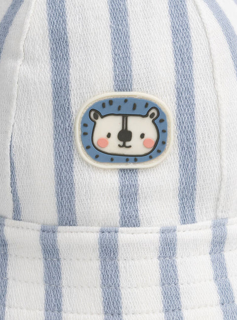 Newborn Blue Stripe Cotton Hat
