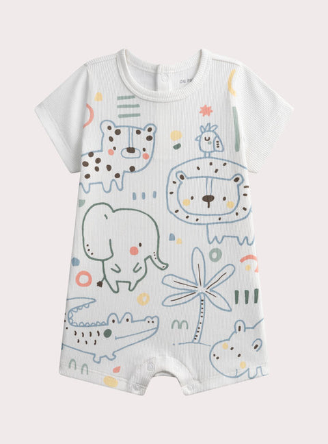 Newborn Cream Cotton Playsuit