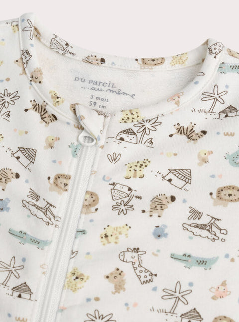 Off White Newborn Cotton Sleepsuit