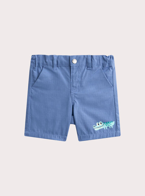 Blue Cotton Bermuda Shorts