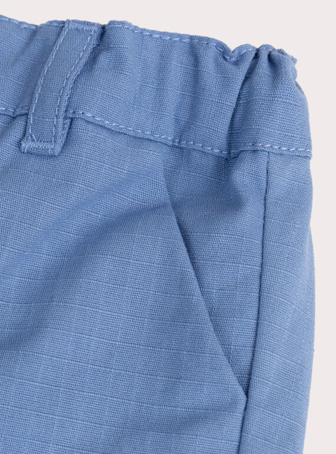 Blue Cotton Bermuda Shorts