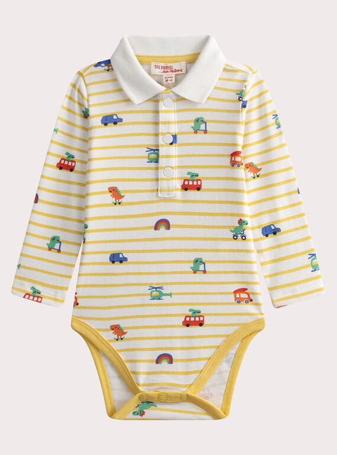 Striped Yellow Cotton Bodysuit