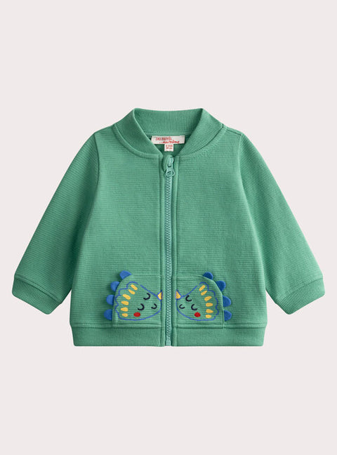 Green Cotton Pique Sweatshirt